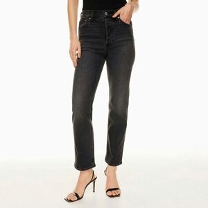 Aritzia Denim Forum Arlo high rise straight leg jeans washed black size 32